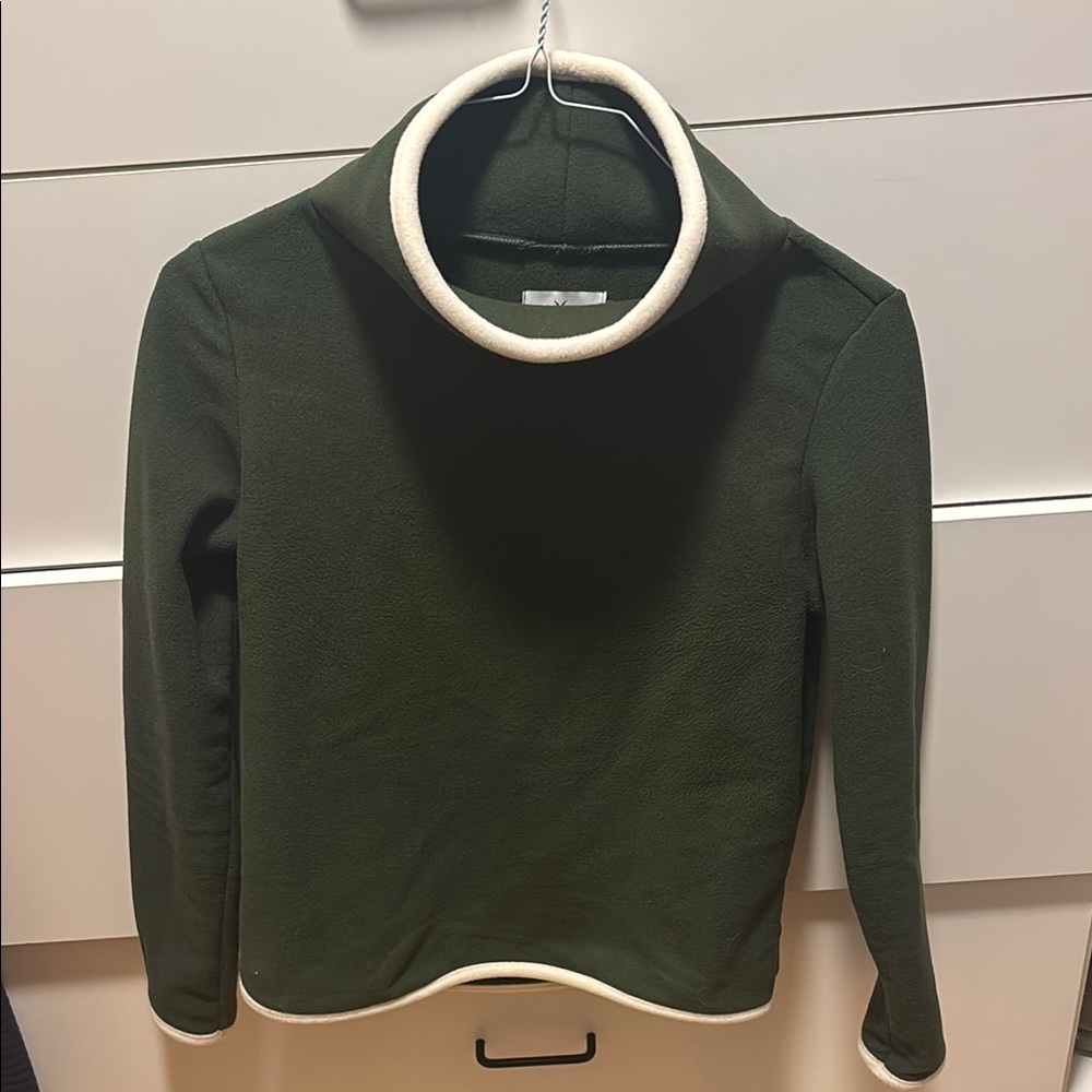 Dudley Stephens Green Fleece Top with Cream Trim